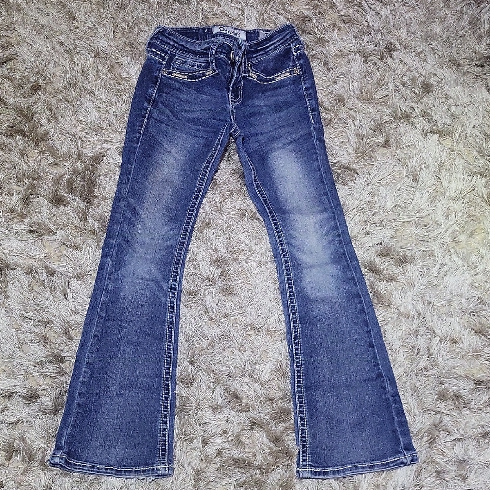 Kids Blue Denim Flare Jeans - Classic Wash
